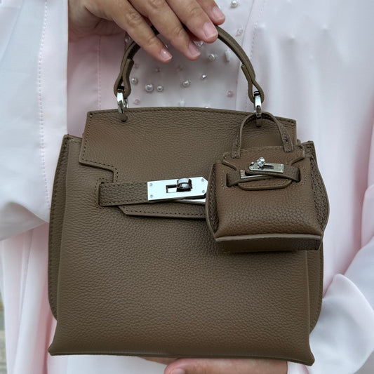 AURA BAG CHARM - DARK TAUPE