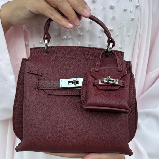 AURA BAG CHARM - BURGUNDY