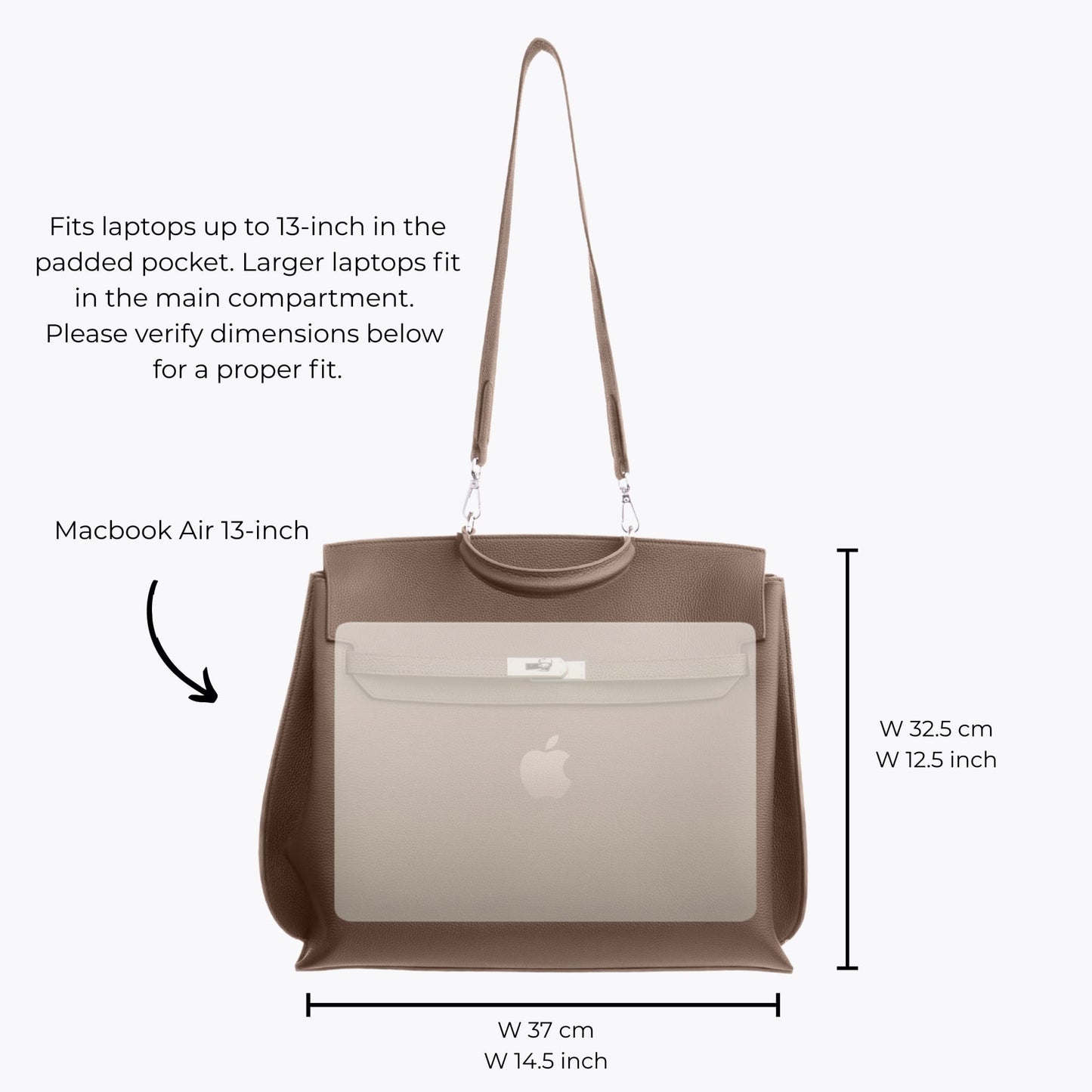 AURA XL WORK BAG - DARK TAUPE