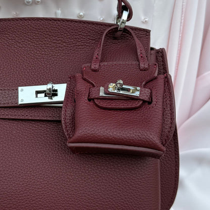 AURA BAG CHARM - BURGUNDY